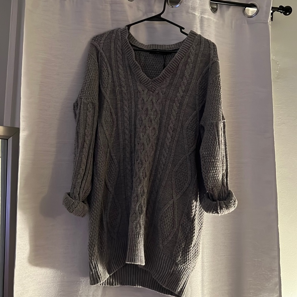 ASOS Oversized Grey Sweater Dress